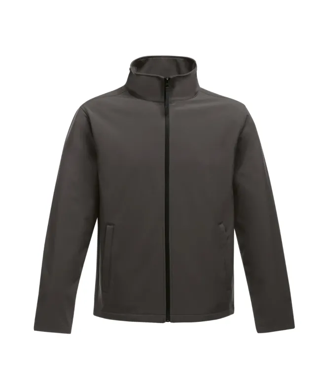 Brown Water-Resistant Soft Shell Windbreaker Jacket front view