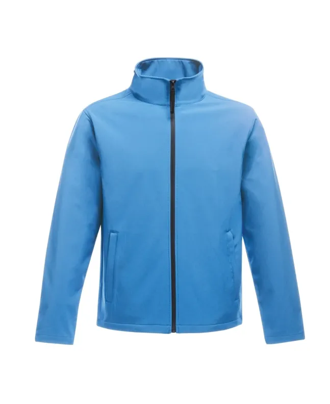 French Blue Water-Resistant Soft Shell Windbreaker Jacket front view