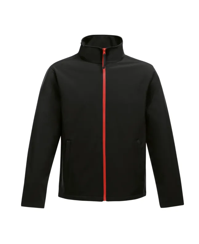 Jet Black Water-Resistant SoftShell Windbreaker Jacket front view