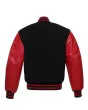 Black Wool Body Varsity Jacket - Back View