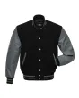 Black and Grey Varsity Jacket - Front View