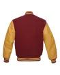 Cardinal Wool Body Varsity Jacket - Back View