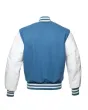 Columbia Blue Wool Body Varsity Jacket - Back View