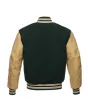 Forest Green Wool Body Varsity Jacket - Back View