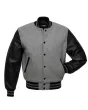 Black Leather Sleeves American Varsity Jacket - Front View