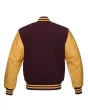 Maroon Wool Body Varsity Jacket - Back View