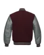 Maroon Wool Body Varsity Jacket - Back View