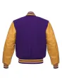 Purple Wool Body Varsity Jacket - Back View