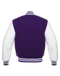 Purple Wool Body Varsity Jacket - Back View