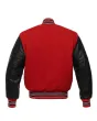 Red Wool Body Varsity Jacket - Back View