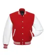 Red and White Varsity Jacket - Front View