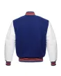 Royal Blue Wool Body Varsity Jacket - Back View