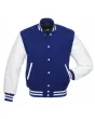 Royal Blue and White Varsity Jacket - Front View