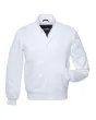 Snowy White Satin Bomber Jacket: Front view showcasing the elegant snowy white satin fabric with ribbed cuffs and hem, exuding a clean and stylish look.
