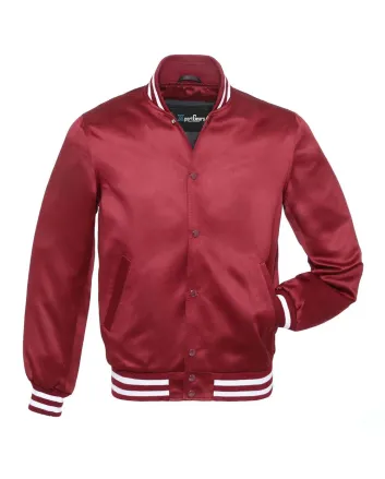 Cardinal Striped Satin Bomber Jacket