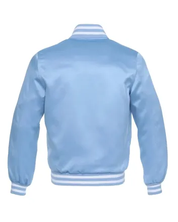 Columbia Blue Striped Satin Bomber Jacket