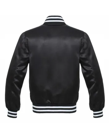 Midnight Monochrome Satin Bomber Jacket