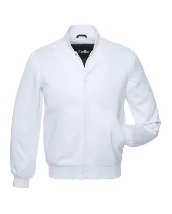 Snowy White Satin Bomber Jacket