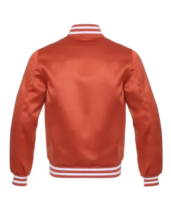 Texas Orange Striped Satin Bomber Jacket