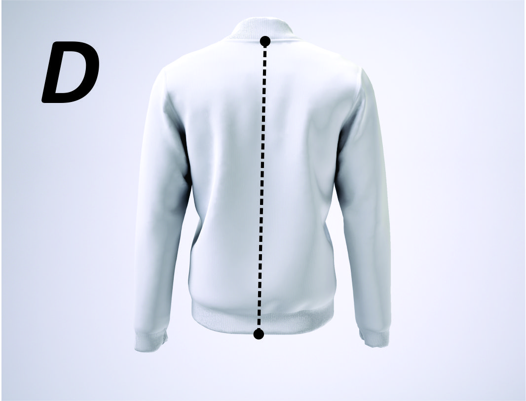 Back length measurement illustration
