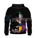 Front view of Joker and Batman Comics 3D Fleece Pullover Hoodie