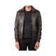 Brown Sheep Leather Bomber Jacket Front View