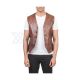 Brown Cowhide Leather Vest Front View